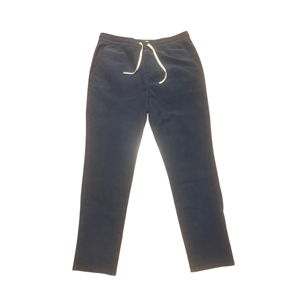 Marine Layer Men's Ash Navy Corduroy Drawstring Slim Straight Fit Pants XLarge - Picture 2 of 8